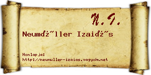 Neumüller Izaiás névjegykártya